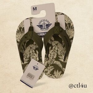 Docker's Premium Kids Palm Print Green Sandals M 13/1